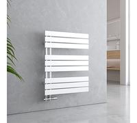 EMKE Radiateur de salle de bain plat 762 x 600 mm blanc, chauffe-serviettes petit porte-serviettes, panneau porte-serviettes connecteur latéral pour eau 479 W