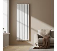 EMKE Radiateur de salle de bain, radiateur design vertical, 1800x620mm, double couche, raccord central, - Panneau de chauffage plat, 2227W, blanc