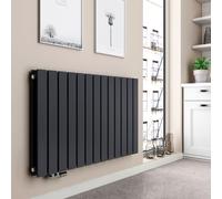 EMKE Radiateur de salle de bain, Radiateur horizontal Design Panneau de chauffage 630x1000mm, Anthracite plat double couche raccord latéral Chauffage, 1343W