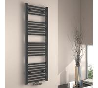 EMKE Radiateur de salle de bain Sèche-serviettes Radiateur 40x120cm 458 watts de puissance Anthracite Radiateur de salle de bain Raccord central Chauffage