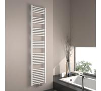 EMKE Radiateur de salle de bain Sèche-serviettes Radiateur 40x180cm 663 watts de puissance Blanc Radiateur de salle de bain Raccord central Chauffage