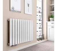 EMKE Radiateur design 630 x 850 mm, radiateur horizontal blanc, radiateur à panneaux, raccord latéral, monocouche, chauffage 618 W
