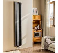 EMKE Radiateur Eau Chaude,Forme en D Tuyau，1800 x 348 mm,Anthracite