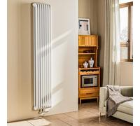 EMKE Radiateur Eau Chaude,Forme en D Tuyau，1800 x 348 mm,Blanc