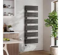 EMKE Radiateur électrique design à panneaux avec thermostat et minuterie pour sèche-serviettes ouvert sur le côté Vertical 1000 watts 60 cm x 159 cm Anthracite