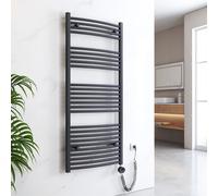 EMKE Radiateur électrique pour salle de bain avec thermostat Chauffe-serviettes courbé avec élément chauffant Anthracite 1400 x 600mm 600W