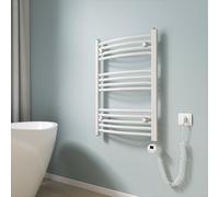 EMKE Radiateur électrique pour salle de bain Courbe Radiateur électrique pour salle de bain avec thermostat, sèche-serviettes avec élément chauffant, blanc, 75x50cm, 292W