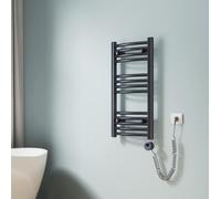 EMKE Radiateur électrique pour salle de bain Courbe Radiateur électrique pour salle de bain avec thermostat, sèche-serviettes avec élément chauffant, Anthracite, 75x40cm, 246W