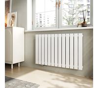 EMKE Radiateur horizontal Design Panneau de chauffage 630x1000mm blanc plat monocouche raccord latéral chauffage, 730W