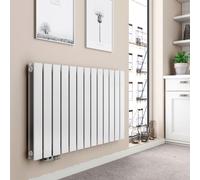 EMKE Radiateur horizontal Design Panneau de chauffage 630x1000mm, plat double couche raccord latéral chauffage, 1343W, Blanc