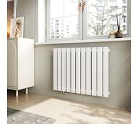 EMKE Radiateur horizontal Design Panneau de chauffage 630x850mm blanc plat monocouche raccord latéral chauffage, 618W
