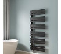 EMKE Radiateur Panneau, Sèche Serviettes à Eau Chaude 958W, Porte-Serviettes pour Le Chauffage de la Salle de Bain, Chauffe Serviettes à température constante 160 * 60 cm, Noir