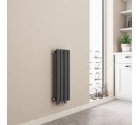 EMKE Radiateur Petit 600x240 mm, Ovale Vertical, Radiateur à Tubes Design, Raccord Central, Chauffage Anthracite 177W