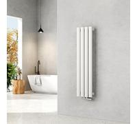EMKE Radiateur Petit 900x240 mm, Ovale Vertical, Radiateur à Tubes Design, Raccord Central, Chauffage Blanc 266W
