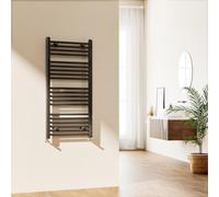 EMKE Radiateur Porte-Serviettes Gris Anthracite - Moderne - Échelle Droite - Radiateur Mural pour Salle de Bain - pour Salon et Cuisine - 1000 x 500 mm