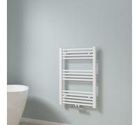 EMKE Radiateur Sèche-Serviettes Blanc 750 x 500 mm, Radiateur Sèche-Serviettes pour Salle de Bain Chauffage à Eau Chaude 291 Watts