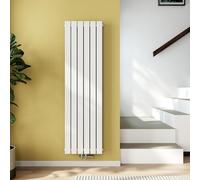 EMKE Radiateur Vertical, 1600x460 mm, Radiateur Plat Avec Design À Raccordement Central, Radiateur À Panneaux Double Couche Mural, Blanc, 1490 Watts
