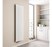 EMKE Radiateur vertical Design Panneau de chauffage 1600x460mm Blanc Plat Double couche Raccord central Chauffage, 1490W