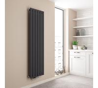 EMKE Radiateur vertical Panneau de chauffage design 1600x460mm Anthracite Plat Monocouche Raccord central Chauffage, 850W