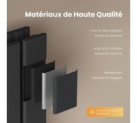 EMKE Radiateur vertical Radiateur à panneaux design 1800x460mm Anthracite plat double couche raccord central Chauffage, 1670W