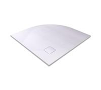 EMKE Receveur de douche 90 x 90 cm antidérapant en SMC 90 mm d'écoulement en forme d'éventail Blanc