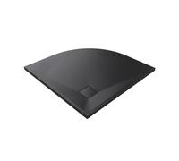 EMKE Receveur de douche antidérapant 80 x 80 cm - Noir en SMC - 90 mm - Forme éventail