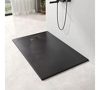 EMKE Receveur de douche plat 140 x 90 cm antidérapant en SMC Découpable Noir