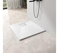 EMKE Receveur de douche plat 90 x 90 cm antidérapant en SMC découpable, blanc