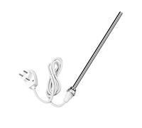 EMKE Résistance pour radiateur de salle de bain, 600 W, en acier inoxydable, pour radiateur, sèche-serviettes, électrique, élément chauffant avec prise et interrupteur, blanc