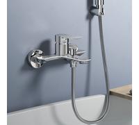 EMKE Robinet de douche chromé Mitigeur monocommandé pour douche Mitigeur moderne salle de bain Mitigeur monocommandé pour douche avec raccord G1/2 Mitigeur de salle de bain élégant