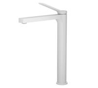 EMKE Robinet de Salle de Bain Blanc Mat, Mitigeur Lavabo en Laiton Massif, Cartouche Céramique, Installation Facile, Économiseur d’Eau, 335x233x46 mm