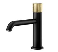 EMKE Robinet de Salle de Bain Noir, 181 x 166 x 50 mm, Laiton, Cartouche Céramique, Mitigeur pour Lavabo, Installation Facile