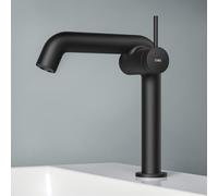 EMKE Robinet de Salle de Bain Noir Mat, 222 x 200 x 76 mm, Laiton, Cartouche Céramique, Mitigeur pour Lavabo, Installation Facile