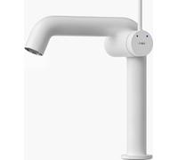 EMKE Robinet salle de bain 222 x 200 x 76 mm, laiton, cartouche céramique, blanc mat Robinet salle de bain, robinet avec mousseur, mitigeur lavabo