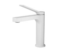 EMKE Robinet salle de bain blanc mat 195x173x46mm, laiton, cartouche céramique, robinet salle de bain, mitigeur lavabo, mitigeur lavabo