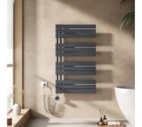 EMKE Seche Serviette Electrique 1041x600 mm, Porte-Serviettes Chauffant avec WiFi Thermostat, Chauffe Serviette Salle de Bain Anthracite 600W,Sèche Serviette électrique