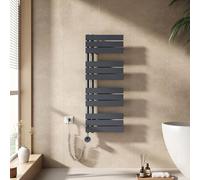 EMKE Seche Serviette Electrique 104x40 cm, Porte-Serviettes Chauffant avec WIFI Thermostat, Chauffe Serviette Salle de Bain Anthracite 400W,Sèche Serviette électrique
