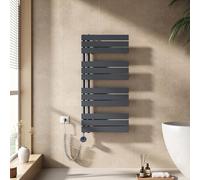 EMKE Seche Serviette Electrique 104x50 cm, Porte-Serviettes Chauffant avec WIFI Thermostat, Chauffe Serviette Salle de Bain Anthracite 600W,Sèche Serviette électrique