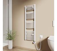 EMKE Seche Serviette Electrique, 120x40 cm Blanc 500W, Chauffe Serviette Salle de Bain avec WiFi Thermostat,Sèche Serviette électrique,Porte-Serviettes Chauffant