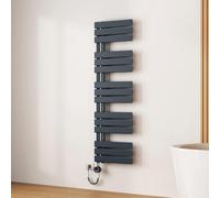 EMKE Seche Serviette Electrique 132x40 cm, Porte-Serviettes Chauffant avec WIFI Thermostat, Chauffe Serviette Salle de Bain Anthracite 600W,Sèche Serviette électrique