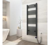 EMKE Seche Serviette Electrique, 1400 x 500 mm Anthracite 600W, Chauffe Serviette Salle de Bain avec Thermostat,Sèche Serviette électrique,Porte-Serviettes Chauffant