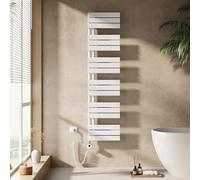 EMKE Seche Serviette Electrique 1599x400 mm, Porte-Serviettes Chauffant avec Thermostat, Chauffe Serviette Salle de Bain Blanc 800W,Sèche Serviette électrique