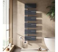 EMKE Seche Serviette Electrique 1599x500 mm, Porte-Serviettes Chauffant avec Thermostat, Chauffe Serviette Salle de Bain Anthracite 1000W,Sèche Serviette électrique