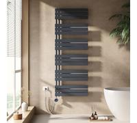 EMKE Seche Serviette Electrique 1599x600 mm, Porte-Serviettes Chauffant avec Thermostat, Chauffe Serviette Salle de Bain Anthracite 1000W,Sèche Serviette électrique
