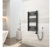EMKE Seche Serviette Electrique, 750 x 400 mm Anthracite 250W, Chauffe Serviette Salle de Bain avec Thermostat,Sèche Serviette électrique,Porte-Serviettes Chauffant