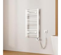 EMKE Seche Serviette Electrique, 75x40 cm Blanc 250W, Chauffe Serviette Salle de Bain avec WiFi Thermostat,Sèche Serviette électrique,Porte-Serviettes Chauffant