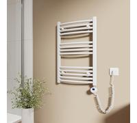 EMKE Seche Serviette Electrique, 75x50 cm Blanc 300W, Chauffe Serviette Salle de Bain avec WiFi Thermostat,Sèche Serviette électrique,Porte-Serviettes Chauffant