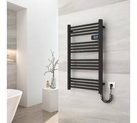 EMKE Seche Serviette Electrique 96x54cm,500W, Radiateur Salle de Bain avec Contrôleur d'affichage numérique, Droit Sèche-Serviettes électrique (Noir)