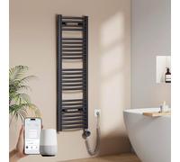 EMKE Seche Serviette Electrique avec WiFi Thermostat, 120x40 cm Anthracite | Chauffe Serviette Salle de Bain ,Sèche Serviette électrique,Porte-Serviettes Chauffant,500 W