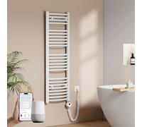 EMKE Seche Serviette Electrique avec WiFi Thermostat, 120x40 cm Blanc | Chauffe Serviette Salle de Bain ,Sèche Serviette électrique,Porte-Serviettes Chauffant,500 W